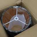 Wellmet BlackGold 6"x 6"x10" Lampshade, No Assembly Required, Classic Modern Lamp Shade for Table Lamp, Bedside Lamp, Floor Lamp, Fabric Drum Lampshade, Spider Fitter