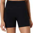 Amazon Essentials Women's Active FormFlex Buttery Soft High Waist 5" Yoga Biker Shorts (Black, Small)