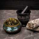 Incense Holder for Sticks, Incense Burner for Cone, Coil, Sage Cones,Frankincense and Palo Santo(Fambe Green)