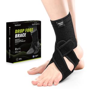 Bukihome Adjustable AFO Foot Drop Brace - Foot Support for Walking with Shoes, Socks, or Barefoot - Relieves Foot Drop, Plantar Fasciitis, Stroke & MS Recovery - Unisex, Include Left and Right