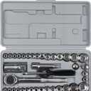 Performance Tool W1173 SAE/Metric 40-Piece SAE and Metric Socket Set, 1/4-Inch & 3/8-Inch Drive