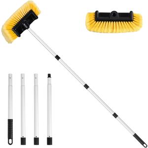 Ordenado 62" Car Wash Brush with Long Handle, Soft Bristle Car Cleaning Brush Supplies, Cars Brushes for Washing Exterior, Cars Washing Brushes Scratch-Free Wash Mop Kit, Universal for RV Truck SUV (Yellow)