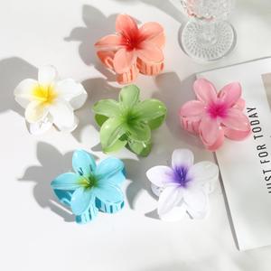 Hawaiian Flower Hair Clips  6 Pack Colorful Claw Clips for Women & Girls, Large Aesthetic Hair Accessories for Thick or Thin Hair, Summer Beach Vacation Gift