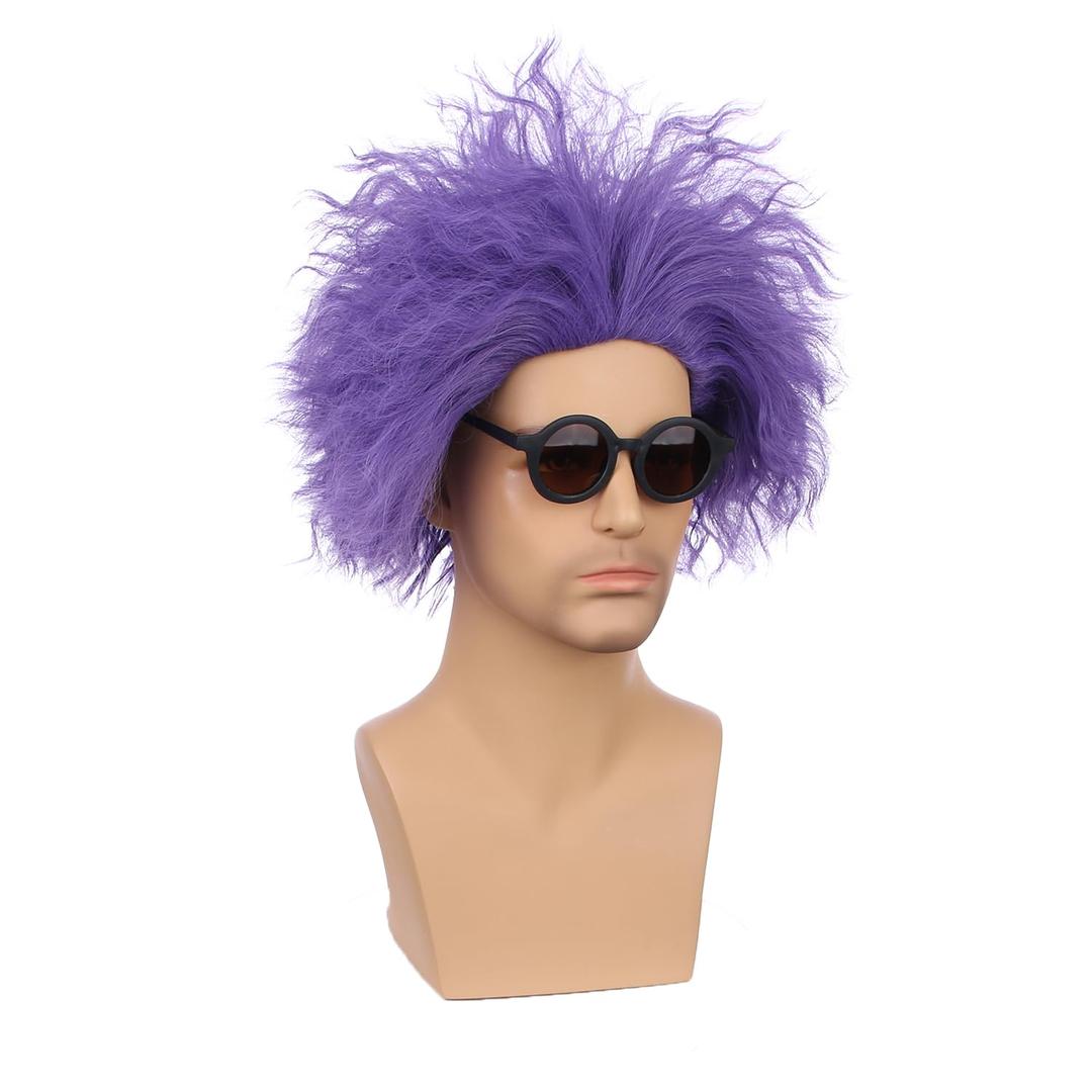 Kids Purple Wig Child Short Purple Straight Wig Synthetic Wigs Cosplay Hair Wigs