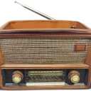 Funny live 4.7 Inches Retro Radio Shape Desktop Decoration Resin Crafts Ornaments Home Office Personality Multi-purpose Succulent Plant Pot | Pen Holder (Light Brown)