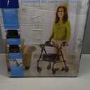 Medline Steel Rollator Walker with Seat, Burgundy, 350 lb. Weight Capacity, 6 Wheels, Foldable, Adjustable Handles, Rolling Walker for Seniors, Walker for Mobility Impaired