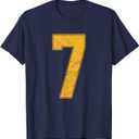 Number 7 Numbered Uniform Sports Team Jersey 7th Birthday T-Shirt M