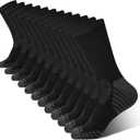 BAMBOO COOL Men's Crew Socks Athletic Running Sports Socks, Cushioned Moisture Wicking, Breathable Arch Support 6 Pack (X- Large)