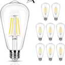 8 Pack 40W Equivalent LED Edison Bulbs 4000K Cool White, ST58 4W Decorative LED E26 Light Bulbs for Hanging Lamp, 90 CRI, 450LM, Non-Dimmable