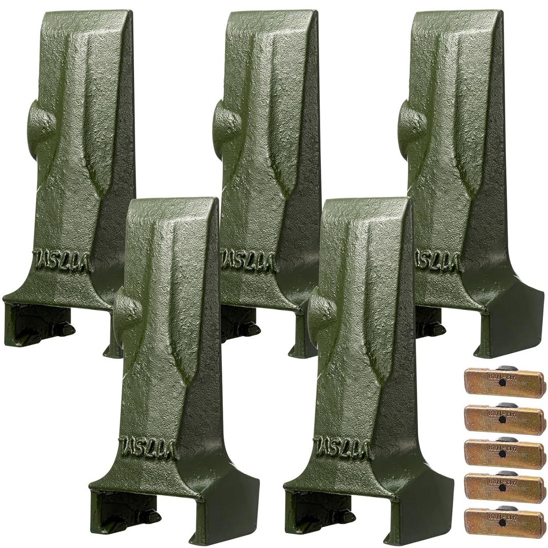 Hicarer 5 Pack V17SYL Bucket Digging Teeth with V13/17pn Flex Pins Digging Tooth Fits for V17 17SYL V17SYL for Excavator Backhoe Loader
