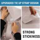 H.VERSAILTEX French Door Curtains Linen Textured Privacy Blinds Kitchen Window Curtains Waterproof 26 X 68 Inch Room Darkening for Glass Door Tie Up Shade, 1 Panel, Heather Sand