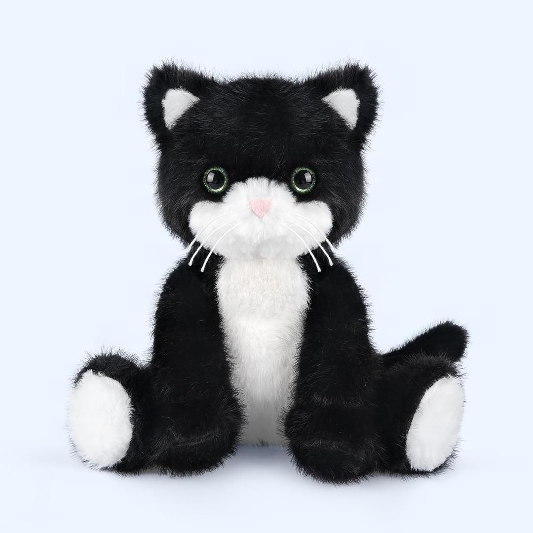 SuzziPals Heatable & Coolable Black and White Cat Stuffed Animal, Cat Heating Pad Microwavable for Soothing & Relaxation, Lavender Scented Tuxedo Cat Plush Toy for Stress Relief, Cat Toys for Kid