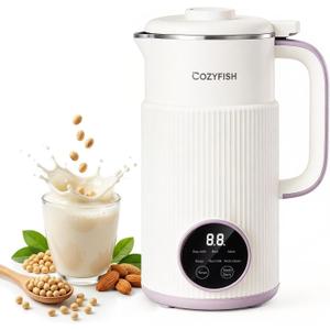 35oz Nut Milk Maker, Compact Soy Milk Maker with 12 Blades, Automatic Almond Oat Milk Machine, Hot & Cold Functions,12H Timer, Auto Clean, Keep Warm, White Batch Plant-Based Milk Maker