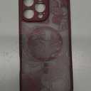 XIZYO Magnetic Case for iPhone 16 Pro Max Floral Rose Cute Phone Case [Compatible with Magsafe] for Women Girls Burgundy Aesthetic Pattern Slim TPU Shockproof Bumper Cover, Maroon