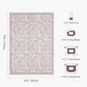 Floral Living Room 6x9 - Washable Ultra-Thin Area Rug Non-Slip Carpets - Soft & Stain Resistant Rug for Home Bedroom Dining Room Home Office Indoor Colorful Pink