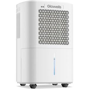 2500 Sq.Ft Dehumidifier for Basement with Drain Hose, Glowells 34 Pints Dehumidifiers for Home, Bathroom, Bedroom Large Room, RV, Three Modes, Quiet with Smart Compressor, Dry Clothes, 24H Timer
