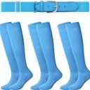 Haysandy Baseball or Softball Sock and Belt Combo Set 3 Football Baseball Socks with Softball Belt for Youth Boys Kids
