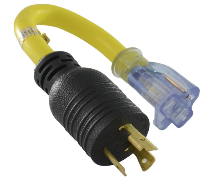 Conntek PL520520 NEMA L5-20P to NEMA 5-15/20R Pigtail Adapter, UL Listed