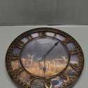 Round Wall Clock Farmhouse Plastic Deer Clock Battery Operated Silent Non-Ticking Rustic Clock 12 Inch for Home Kitchen Living Room Bedroom Office Decor (Antique Copper)