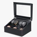 Automatic Watch Winder 4 Rotators and 6 Extra Storage Box with Quiet Running Motor Adjustable Automatic Watches Pillows Spinner Shaker for Women Men Father Day Gift
