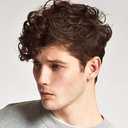 Kaneles Mens Brown Wig Short Curly Fluffy Synthetic Halloween Cosplay Hair Wig for Male Guy (Brown)