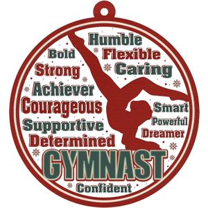 3 x Gymnastics Christmas Ornament, Gymnast Girl Christmas Ornament Tree Decor, Keepsake Gifts for Gymnast Sports, Xmas Gift for Gymnastics Lovers Girls Women Fans Coach