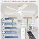 Fanbulous 52 inch Ceiling Fans with Lights, Smart Flush Mount Ceiling Fan and Remote APP, Modern Low Profile, 3CCT 20W LED with 6-Speeds Quiet Reversible Motor for Bedroom, Living Room, Kitchen, White