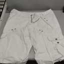 BEST SOUTH Mens Cargo Shorts with 8 Pockets Casual Long Blew Knee Capri 3/4 Pants Relaxed Fit Work Fishing Hiking (White) size 42