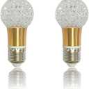 2 Pcs 5W E26 Decorative LED Bulb, 85-265V Wide Voltage, 6500K Cool White, Crystal Edison Style Light for Home/Restaurant/Bar