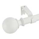 Heavy Duty Curtain Rods for Windows 48 to 84 Inches, White Adjustable Curtain Rods with Diamond Finials for Bedroom, Living Room, Patio, Kitchen, Farmhouse