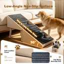 Dog Stairs for Small Dogs, 17 Inch High for Bed and Couch, Non-Slip Wooden Dog Stair Ottoman Folding, Outer Leather Wrapping for Small Medium Dogs and Senior Injured