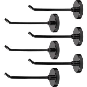 6pcs Magnetic Hooks, 3.0lb 4.2 Inch Long Heavy Duty Magnet Hooks, Strong Magnetic Cruise Hooks Wall Hook Magnetic Hangers for Cabins Garage Grill Kitchen Refrigerator Computer(Black, 3.0lb)