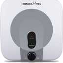 110V-120V 1440-1500W Small Under Sink Tank 2.5 Gallon Water Heater Hot Storage,Mini Instant Electric RV TR Trailer Kitchen Compact,Food Truck 2 PCs 16 Long 1/2FIP Stainless Steel Hose (BI-2.5)