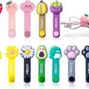 12 Pcs Reusable Cable Ties, Cute Cartoon Flower Fruit Animal Cord Ties for Office, Homeroom, School, Computer, Travel Items, Traveling USB Charger Electrical Cord Keeper