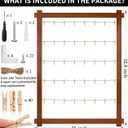 Class of 2026 Wooden Picture Frame Collage with Adjustable Jute Cords and Clips, Graduation Decorations 2026, Rustic Graduation Photo Display for Table & Wall Decor