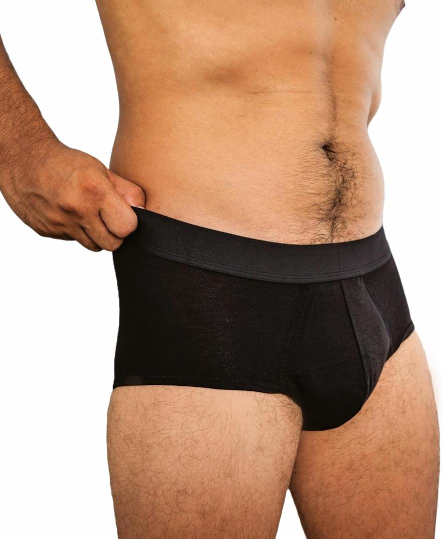 Depend Washable Adult Incontinence Underwear for Men, Reusable, Light Absorbency, Medium, Black, 1 Count (Medium)