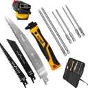 TOOLAN 10 in 1 Multi Magnetic Tip Screwdriver Set with hand saw, 3 Phillips and 3 Flat, Professional Grip, Jab saw,for cutting drywall,Sheetrock wood Metel plastic plywood, quick Change Mechaism