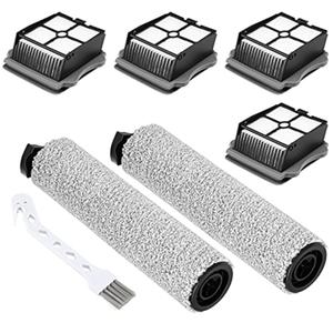 2+4 Pack iFloor 3/ S3 Brush Roller and HEPA Filter Set Compatible with Tineco iFloor 3/ Floor One S3 Cordless Vacuum Cleaner, 2 Pack Brush Rollers + 4 Pack Vacuum HEPA Filters