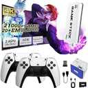 Wireless Retro Game Console Stick Builtin 20000+ Classic Games, 4K HDMI Output Nostalgia Plug & Play Retro Video Gaming Stick with 18 Emulators and Dual 2.4G Wireless Controller（64GB White）