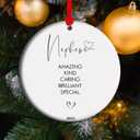 Nephew Ceramic Christmas Ornament, Nephew Appreciation Gift, Heartfelt Keepsake for Nephew from Uncle,Gift from Aunt (C7)