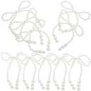 UPKOCH 10pcs Imitation Pearl Topper: Bow Knot Cake Decorations Fake Pearl Cupcake Toppers for Bow Themed Birthday Party Wedding Baby Shower Party Cake Decoration Supplies