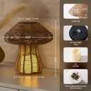 Solar Table Lamp, Handwoven Rattan Outdoor Lamp, 1 Pack