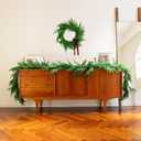 6FT Real Touch Norfolk Pine Green Artificial Christmas Garland Faux Greenery Garland for Holiday Fireplace Mantle Window Indoor Outdoor Decor, Winter Christmas Decorations, 1 Pcs
