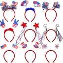 Oiuros 9PCS 4th of July Decorations Patriotic Head Boppers Headband, Independence Day Red White Blue Party Favors Accessories