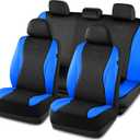 Skechers Car Seat Covers,Leather Seat Covers with GOGA Mat Technology,Waterproof Car Seat Covers Full Sets,Airbag Compatible,Comfort Universal Fit for Most Cars,Vans,Trucks,SUVs,Blue