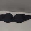 Bandeau Bikini Tops for Women - Strapless Swim Top Only Twist Front Bathing Suit Tops (Black, L)