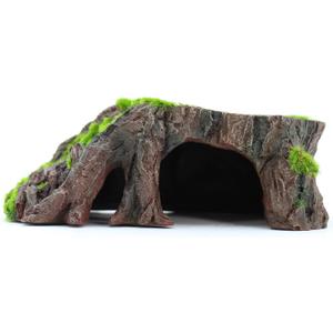 Penn-Plax Aqua-Flora Aquarium Living Resin Decoration with Embedded Glosso Plant Seeds  Tree Stump  Safe and Healthy for Freshwater Fish