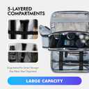 WVM Travel Toiletry Bag for Men & Women, Waterproof Dopp Kit Organizer with Multiple Compartments for Toiletries and Accessories, Shaving & Cosmetic Storage Bag for Trips and Home Use (Black)