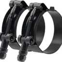 ISPINNER 2 Pack 2 Inch Stainless Steel T-Bolt Hose Clamps, Clamp Range 56-64mm for 2" Hose ID (Black)