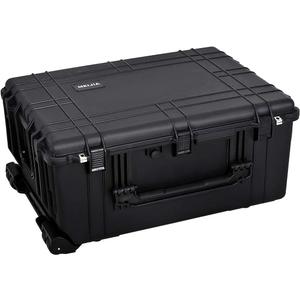 MIEJIA Waterproof Rolling Hard Case with Retractable Pull Handle and Wheels,Foam Inserted, Elegant Black, Fit for Camera, drones, rifles,equipments,Lens,31.1X23.42 X14.37 inches